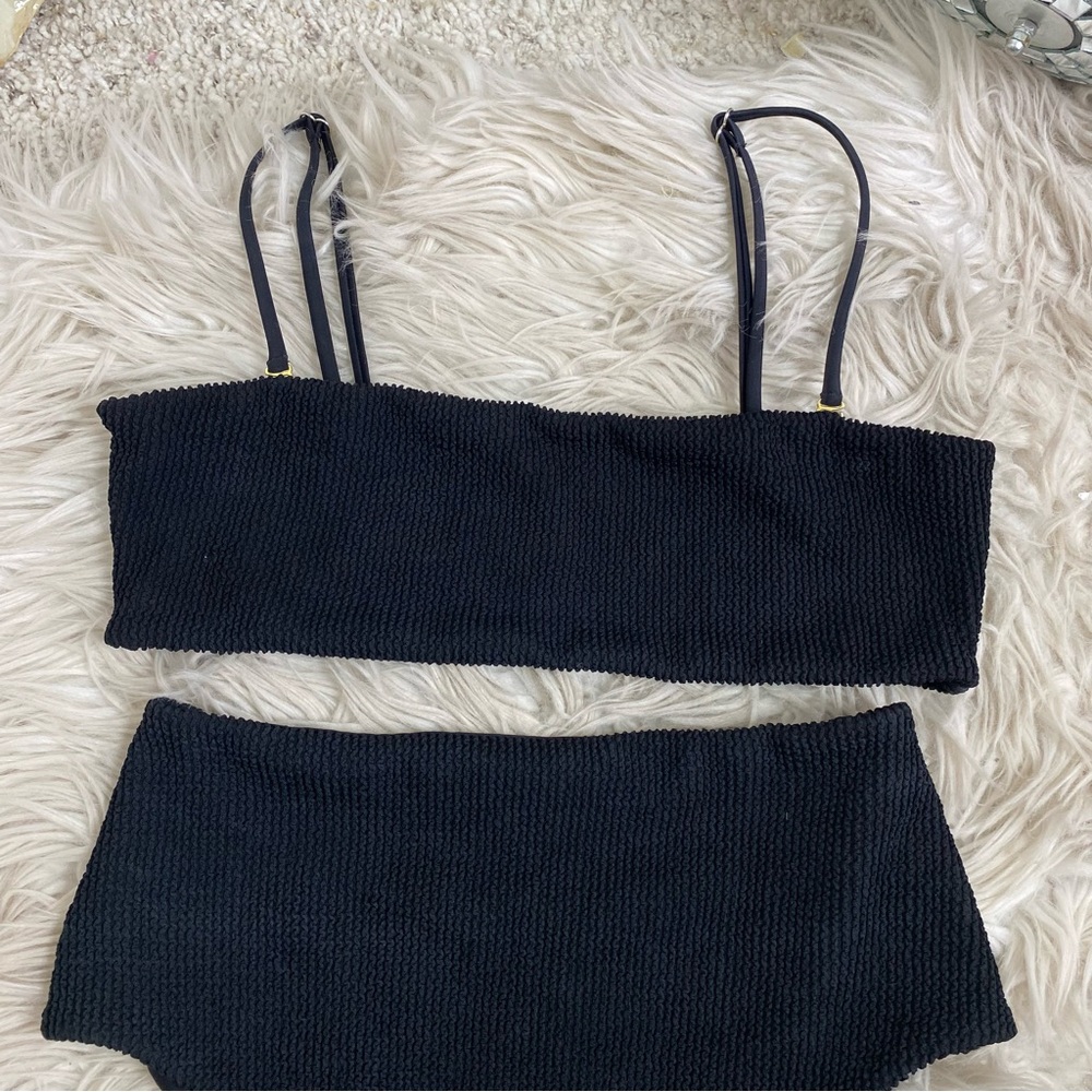 Nirvanic Bikini Set June Top and Nahla Bottom in Black Crinkle - Picture 3 of 8